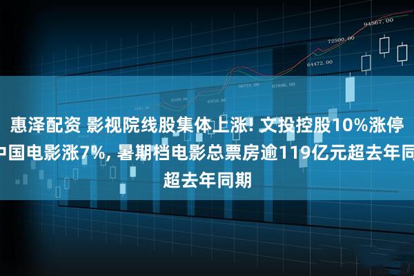 惠泽配资 影视院线股集体上涨! 文投控股10%涨停, 中国电影涨7%, 暑期档电影总票房逾119亿元超去年同期