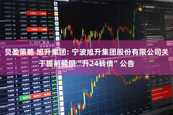 贝盈策略 旭升集团: 宁波旭升集团股份有限公司关于提前赎回“升24转债”公告